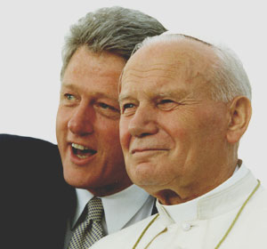João Paulo II e Bill Clinton